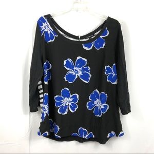 Lane Bryant Mixed Media Back Zipper Top 18/20